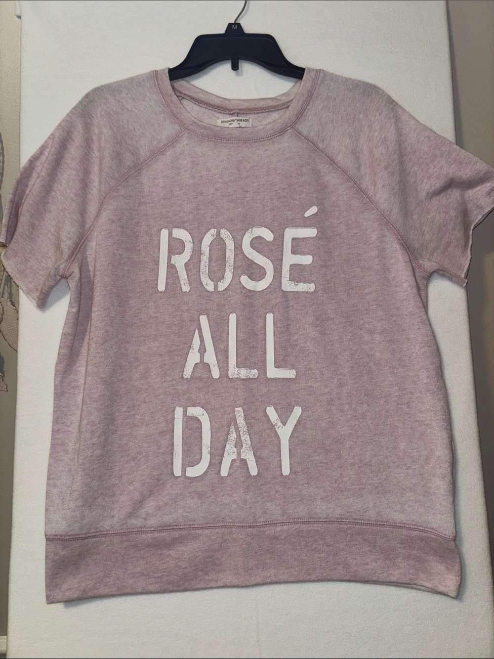 ROSE ALL DAY Short Sleeve Sweatshirt - Dusty Rose